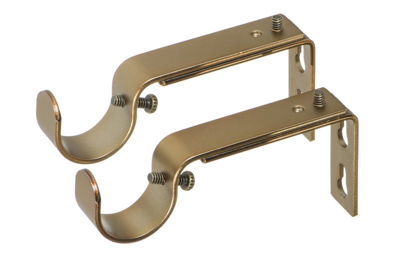 Ivilon Adjustable Brackets for Curtain Rods - for 1 or 1 1/8 Inch Rods. Set of 2 - Warm Gold - Image 1